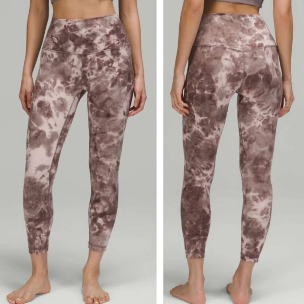 Lululemon Align High Rise Diamond Mink Berry Athletic Yoga Cropped Leggings 2